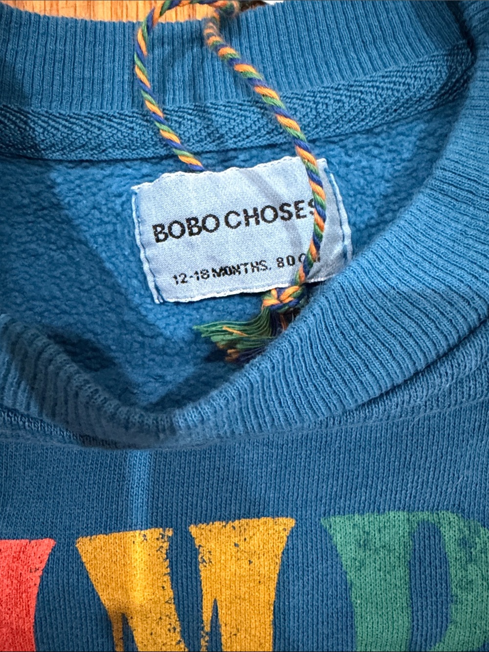 Bobo Choses Blue 'LIMBO' Multicolor Lettering Sweatshirt - Picture 4 of 9